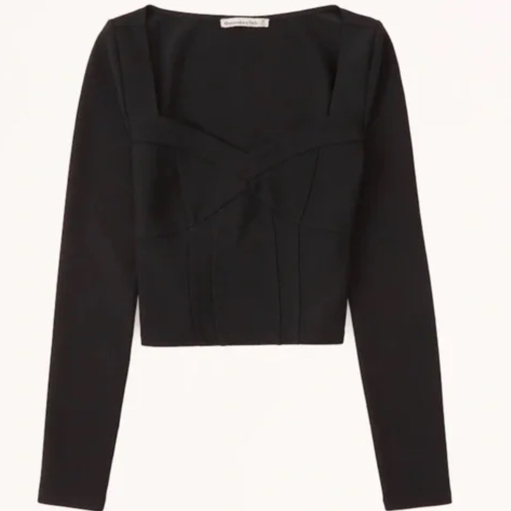 Abercrombie & Fitch Long Sleeve Corset Black Top. New without tags